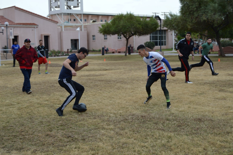 Students Playing Soccer