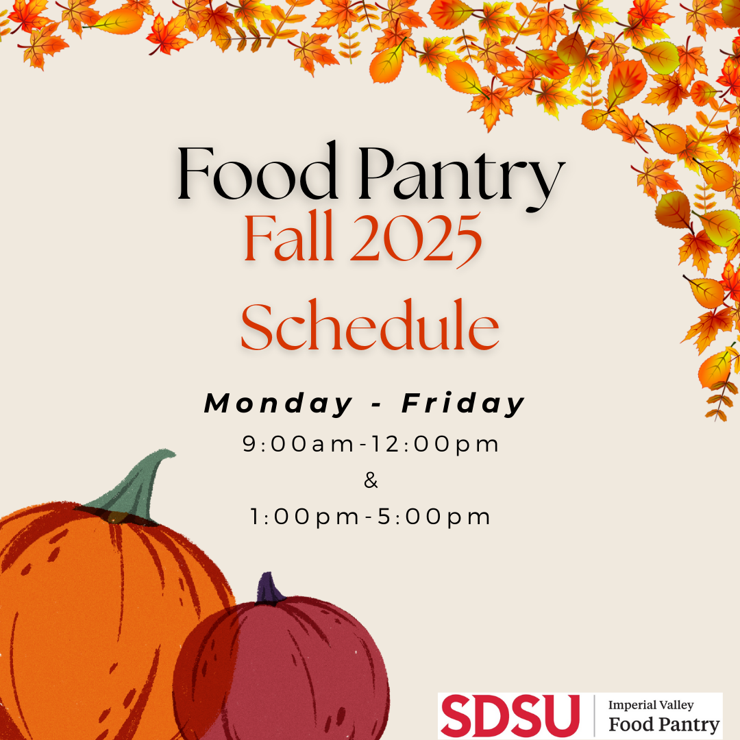 Food Pantry Fall 2025 Hours of Operation Monday-Friday