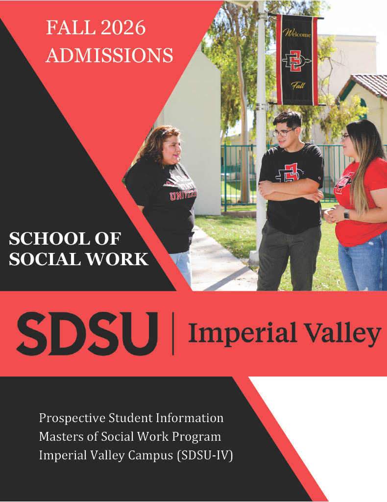 brochure cover showing an image of the Steppling Gallery and four squares filled with different scenes with SDSU students